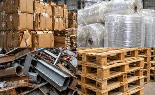 Selección de materiales no peligrosos: cartón, film, metales y madera
